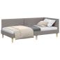 Preview: Eckbettgestell Taupe 90 cm x 200 cm Stoff und Sperrholz