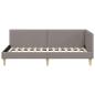 Preview: Eckbettgestell Taupe 90 cm x 200 cm Stoff und Sperrholz