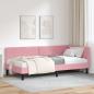 Preview: ARDEBO.de - Eckbettgestell mit Kopfteil Rosa 90 cm x 200 cm Samt