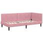 Preview: Eckbettgestell mit Kopfteil Rosa 90 cm x 200 cm Samt