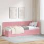 Preview: ARDEBO.de - Eckbettgestell mit Kopfteil Rosa 80 cm x 200 cm Samt