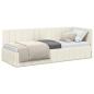 Preview: Eckbettgestell mit Kopfteil Creme 80 cm x 200 cm Samt