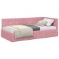 Preview: Eckbettgestell mit Kopfteil Rosa 90 cm x 200 cm Samt