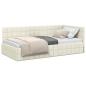 Preview: Eckbettgestell mit Kopfteil Creme 90 cm x 200 cm Samt