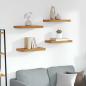 Preview: ARDEBO.de - Wandregal 4 stk. Braun 50 x 23,5 x 3,8 cm Holzwerkstoff
