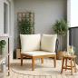 Preview: ARDEBO.de - Garten-Ecksofa mit Kissen Massives Akazienholz & Seil Natur