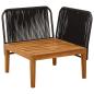 Preview: Garten-Ecksofa mit Kissen Massives Akazienholz & Seil Natur