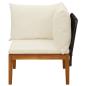 Preview: Garten-Ecksofa mit Kissen Massives Akazienholz & Seil Natur