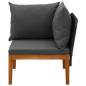 Preview: Garten-Ecksofa mit Kissen Massives Akazienholz & Seil Natur