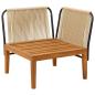 Preview: Garten-Ecksofa mit Kissen Massives Akazienholz & Seil Natur