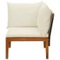 Preview: Garten-Ecksofa mit Kissen Massives Akazienholz & Seil Natur