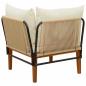 Preview: Garten-Ecksofa mit Kissen Massives Akazienholz & Seil Natur