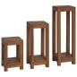Preview: ARDEBO.de - Pflanzenständer 3 Stk. Natur 25 x 25 x 80 cm Massivholz Teak