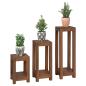 Preview: Pflanzenständer 3 Stk. Natur 25 x 25 x 80 cm Massivholz Teak