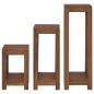 Preview: Pflanzenständer 3 Stk. Natur 25 x 25 x 80 cm Massivholz Teak