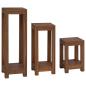 Preview: Pflanzenständer 3 Stk. Natur 25 x 25 x 80 cm Massivholz Teak