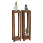 Preview: Pflanzenständer 2 Stk. Natur 25 x 25 x 100 cm Massivholz Teak