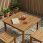 Preview: ARDEBO.de - Tischplatte 80 x 80 x 3,5 cm Quadratisch Massives Teakholz