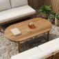 Preview: ARDEBO.de - Tischplatte 110 x 55 x 3,5 cm Oval Massives Teakholz Natur