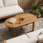 Preview: ARDEBO.de - Tischplatte 80 x 40 x 2,5 cm Oval Massives Teakholz Natur