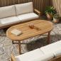 Preview: ARDEBO.de - Tischplatte Oval Massives Teakholz Natur
