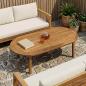 Preview: ARDEBO.de - Tischplatte Oval Massives Teakholz Natur