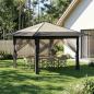 Preview: ARDEBO.de - Gazebo mit 4 Seitenwänden 3,3 x 3,3 m Creme und Anthrazit