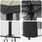Preview: Gazebo mit 4 Seitenwänden 3,3 x 3,3 m Creme und Anthrazit