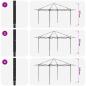 Preview: Gazebo mit 4 Seitenwänden 3,3 x 3,3 m Creme und Anthrazit