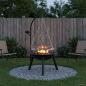 Preview: ARDEBO.de - Feuerschale mit verstellbarem Grillrost ?55,5 x 107,5 cm