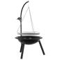 Preview: Feuerschale mit verstellbarem Grillrost ?55,5 x 107,5 cm