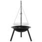 Preview: Feuerschale mit verstellbarem Grillrost ?55,5 x 107,5 cm