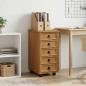Preview: ARDEBO.de - Rollcontainer mit Schubladen CORONA Honigbraun