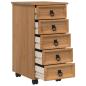 Preview: Rollcontainer mit Schubladen CORONA Honigbraun