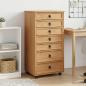 Preview: ARDEBO.de - Rollcontainer mit Schubladen CORONA Honigbraun