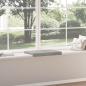 Preview: Bankkissen Samt Hellgrau Tiefe 35 cm