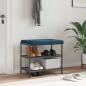 Preview: ARDEBO.de - Bankkissen Samt Blau Tiefe 35 cm