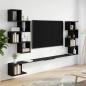 Preview: ARDEBO.de - Wandmontiertes TV-Regal Schwarze Eiche 200 x 15 x 94 cm