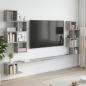 Preview: ARDEBO.de - Wandmontiertes TV-Regal Betongrau 200 x 15 x 94 cm