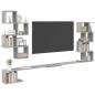 Preview: Wandmontiertes TV-Regal Betongrau 200 x 15 x 94 cm