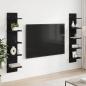 Preview: ARDEBO.de - Wandregal 2 Stk. Schwarze Eiche 22 x 15 x 100 cm Holzwerkstoff