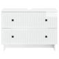 Preview: Waschbeckenschrank EDE Hochglanz Weiß 82 x 41 x 59 cm