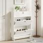 Preview: ARDEBO.de - Schuhschrank EDE 78 x 24 x 103 cm Holzwerkstoff Weiß