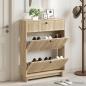 Preview: ARDEBO.de - Schuhschrank EDE 78 x 24 x 103 cm Holzwerkstoff Sonoma-Eiche