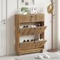 Preview: ARDEBO.de - Schuhschrank EDE 78 x 24 x 103 cm Holzwerkstoff Artisan-Eiche