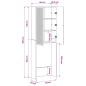 Preview: Toilettenschrank EDE Artisan-Eiche 66 x 25,5 x 190 cm