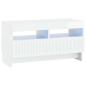Preview: LED-TV-Schrank ALKMAAR 81 x 35 x 43 cm Hochglanz Weiß