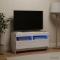 Preview: LED-TV-Schrank ALKMAAR 81 x 35 x 43 cm Hochglanz Weiß