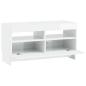Preview: LED-TV-Schrank ALKMAAR 81 x 35 x 43 cm Hochglanz Weiß