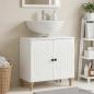 Preview: ARDEBO.de - Waschbeckenschrank ALKMAAR Hochglanz Weiß 59,5 x 31,5 x 59 cm